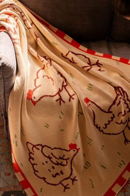 Field of Hens Knit Blanket *PRE-ORDER*