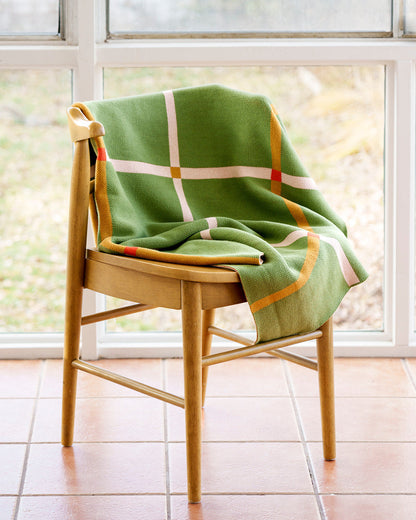 Green Grid Knit Blanket