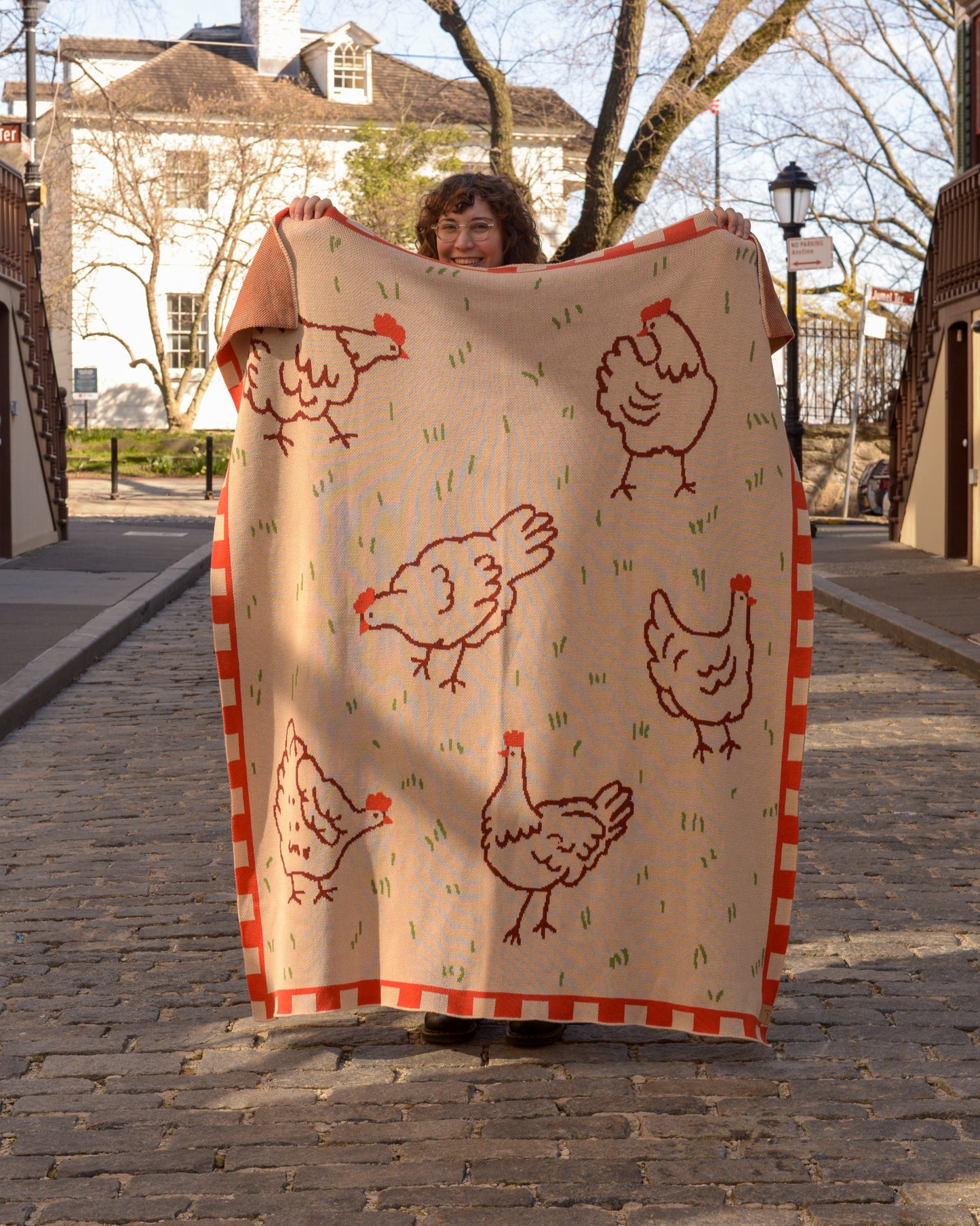 Field of Hens Knit Blanket